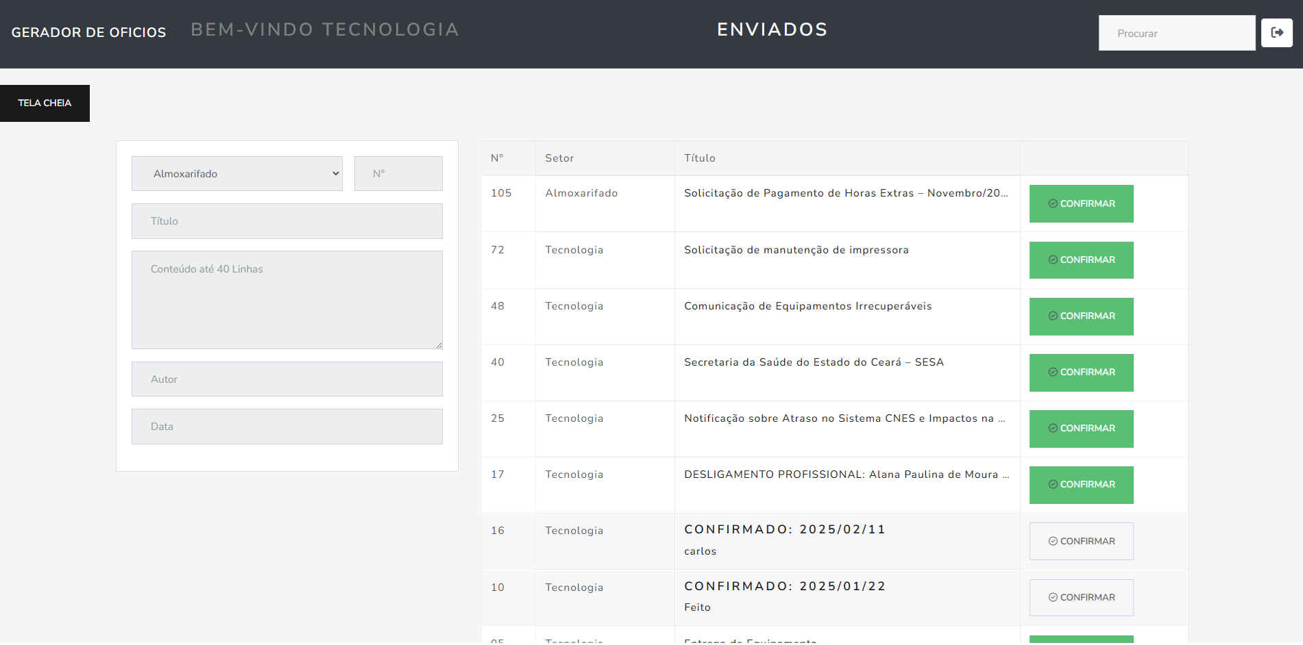 Gerador de Ofícios - Screenshot 2